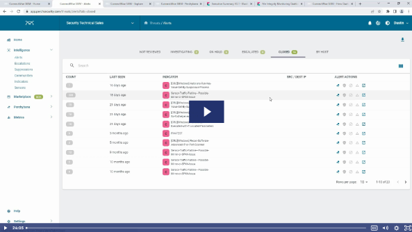 laptop showing ConnectWise Co-Managed SIEM screenshot